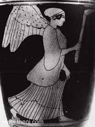 La diosa Ananké, con la varita de liarla parda